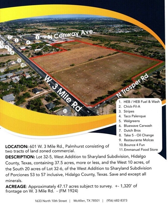 Plus de détails pour 601 W Mile 3 Rd, Palmhurst, TX - Terrain à vendre