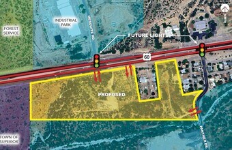 Mesquite Rd & US-60, Superior, AZ - AERIAL  map view