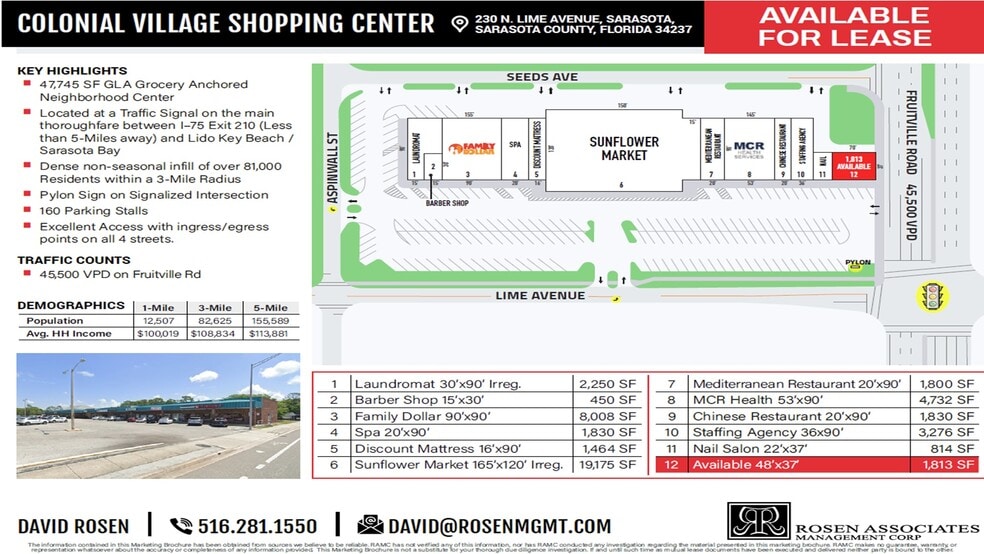 110-290 Lime Ave, Sarasota, FL for lease - Site Plan - Image 1 of 3
