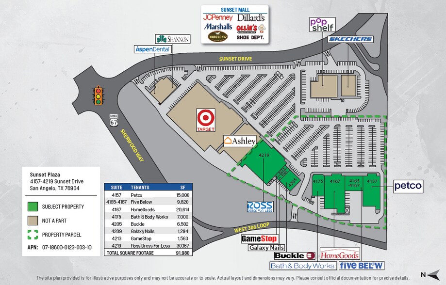 4157-4175 Sunset Dr, San Angelo, TX à vendre - Photo du bâtiment - Image 2 de 5