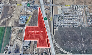 99 Freeway & Taft Highway, Bakersfield, CA - aerial  map view