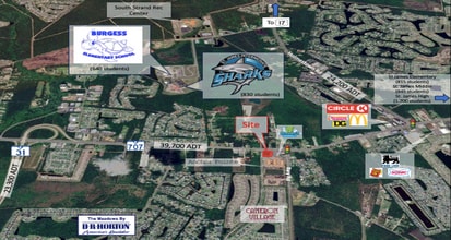 Highway 707 At Bay Road, Myrtle Beach, SC - Aerial map view
