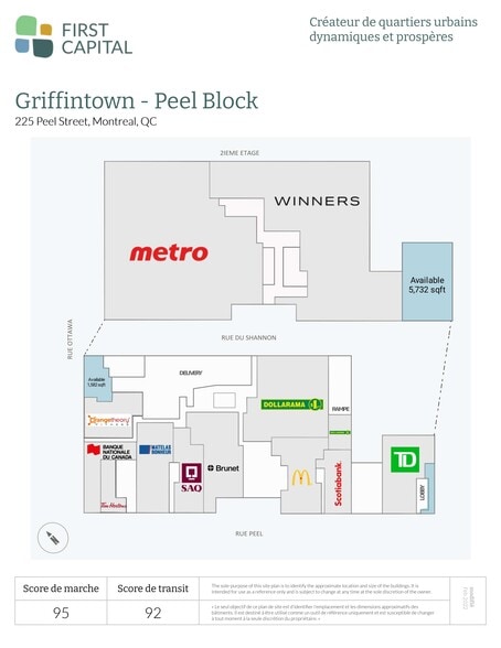 225 Rue Peel, Montréal, QC à louer - Plan de site - Image 2 de 7