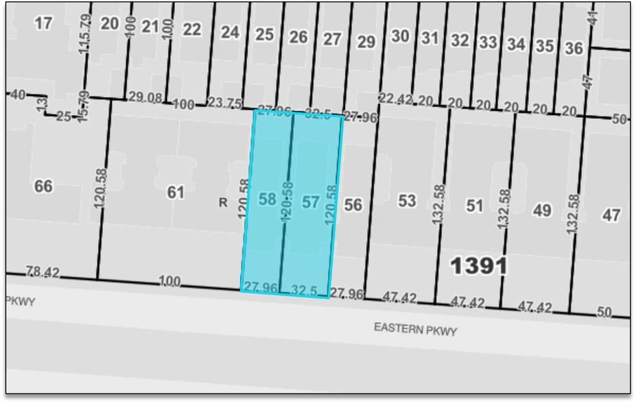 1171-1173 Eastern Parkway portfolio of 2 properties for sale on LoopNet.ca - Plat Map - Image 3 of 4