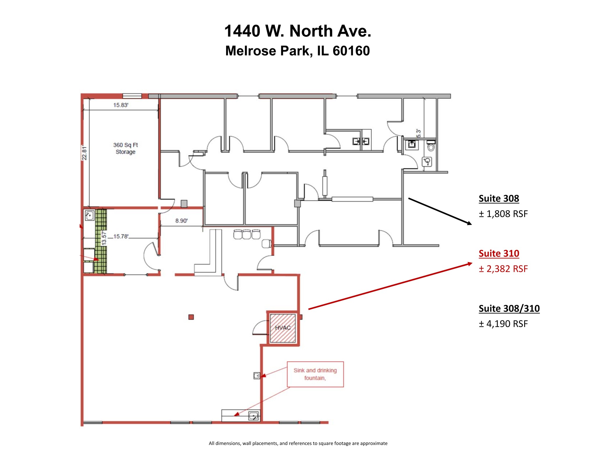 1440 W North Ave, Melrose Park, IL à louer Plan de site- Image 1 de 1