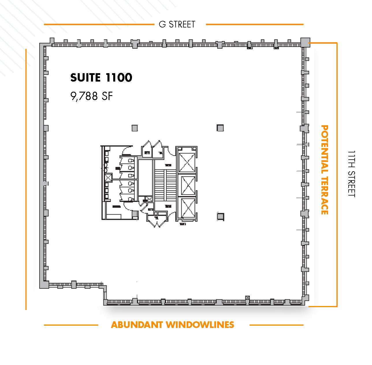 1100 G St NW, Washington, DC for lease Floor Plan- Image 1 of 4