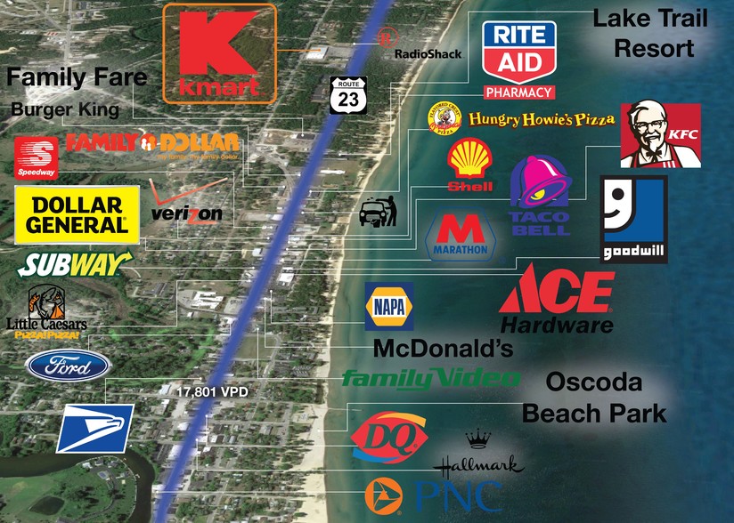 5719 N Hwy 23, Oscoda, MI à vendre - Photo du bâtiment - Image 2 de 4