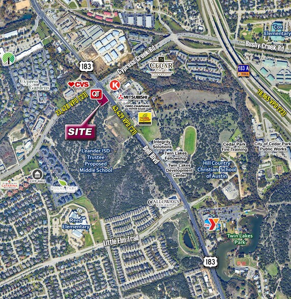 South Bell Boulevard, Cedar Park, TX for sale - Aerial - Image 2 of 3