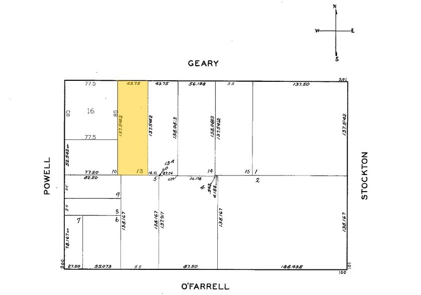 251-281 Geary St, San Francisco, CA à louer - Plan cadastral - Image 2 de 9