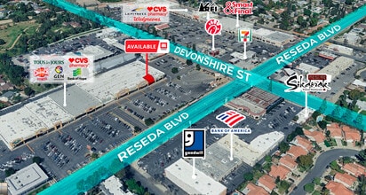 10147-10235 Reseda Blvd, Northridge, CA - AERIAL  map view - Image1