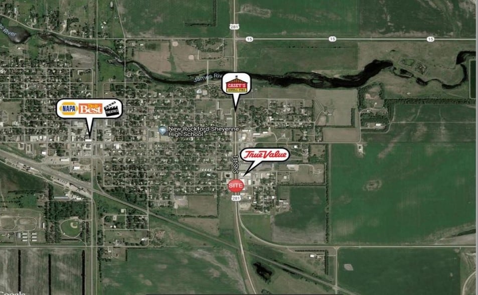 381 1st St S, New Rockford, ND à vendre - Aérien - Image 2 de 2