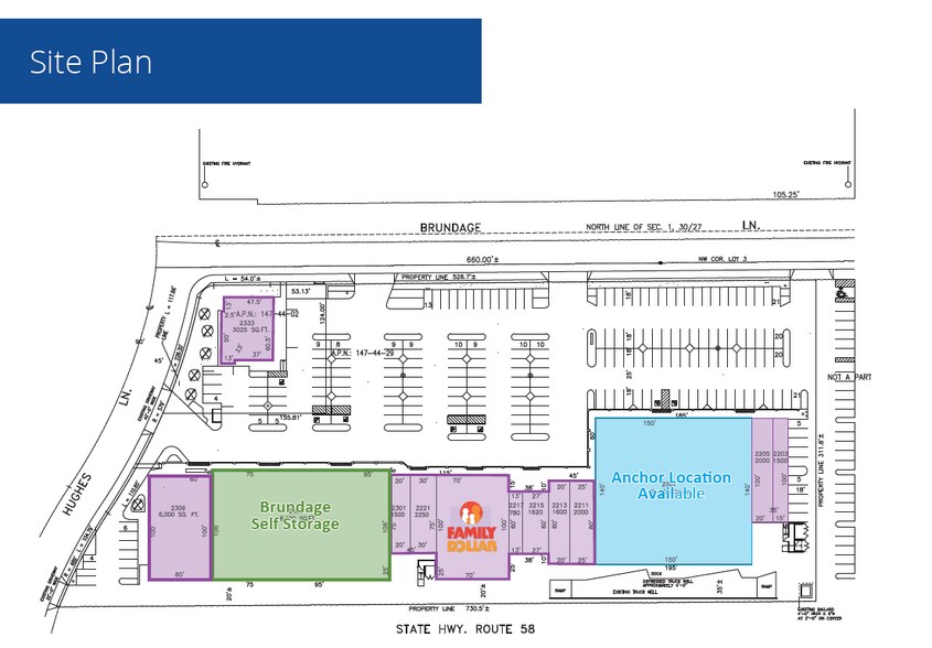 2203-2309 Brundage Ln, Bakersfield, CA à vendre - Plan de site - Image 2 de 2