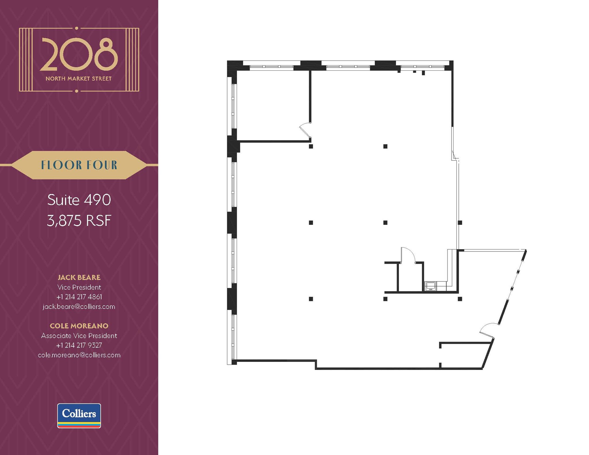 208 N Market St, Dallas, TX à louer Plan d  tage- Image 1 de 1