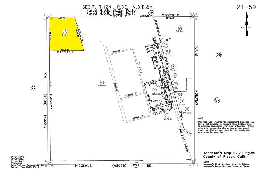 Airport Road, Lincoln, CA for sale - Plat Map - Image 2 of 2