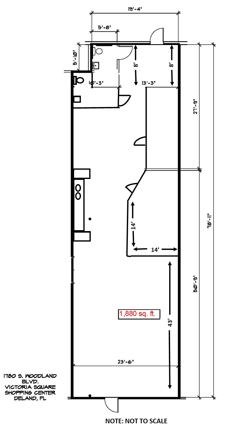 1706-1798 S Woodland Blvd, Deland, FL for lease Floor Plan- Image 1 of 1