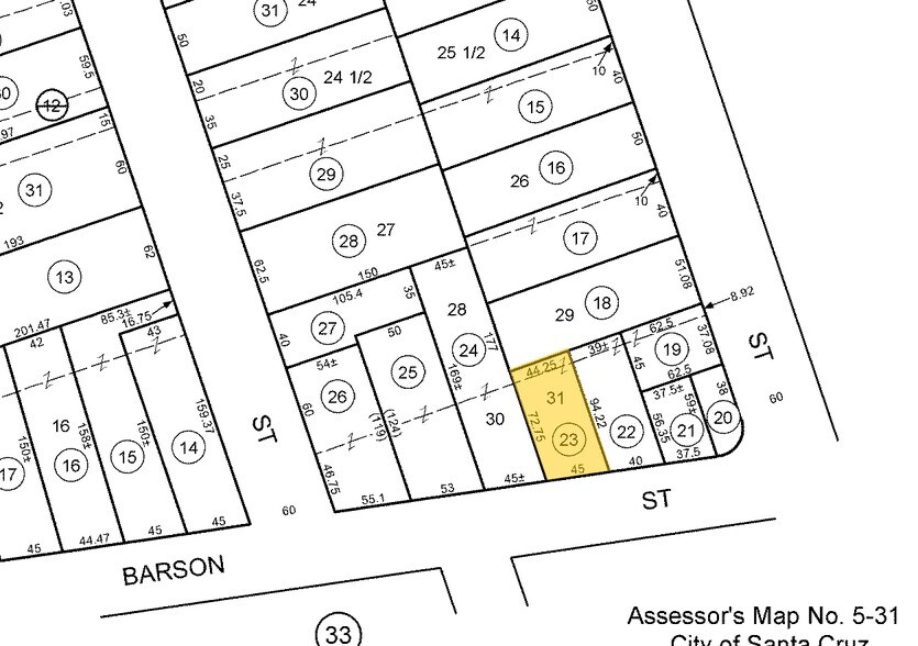 427 Barson St, Santa Cruz, CA à vendre - Plan cadastral - Image 3 de 3