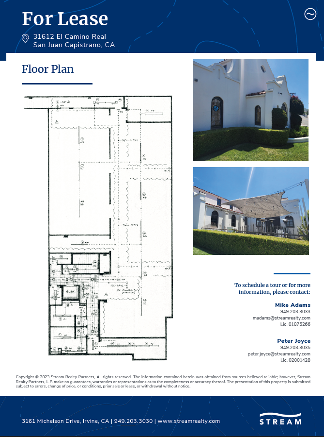 31612 El Camino Real, San Juan Capistrano, CA à louer Plan d’étage- Image 1 de 1