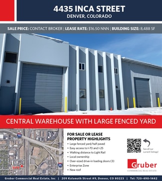 Plus de détails pour 4435 Inca St, Denver, CO - Industriel à louer