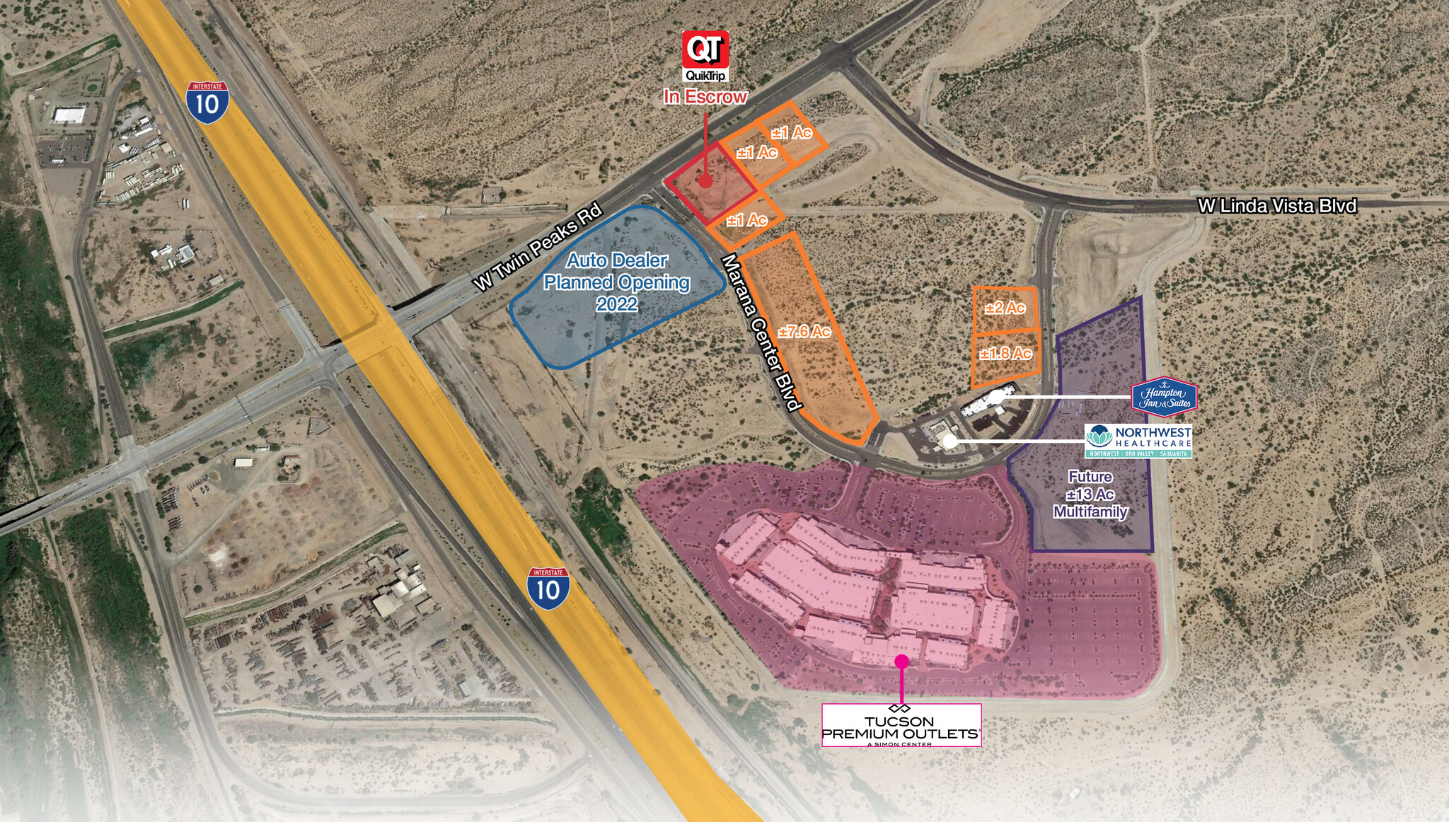 I-10 & Twin Peaks Rd, Marana, AZ for sale Aerial- Image 1 of 1