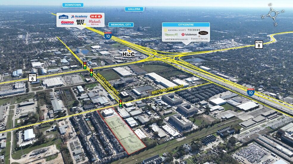 1213 Brittmoore Rd, Houston, TX à vendre - Aérien - Image 3 de 4