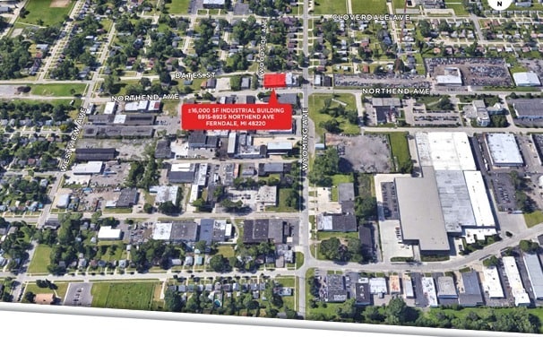 8915-8925 Northend Ave, Ferndale, MI for lease - Aerial - Image 2 of 4