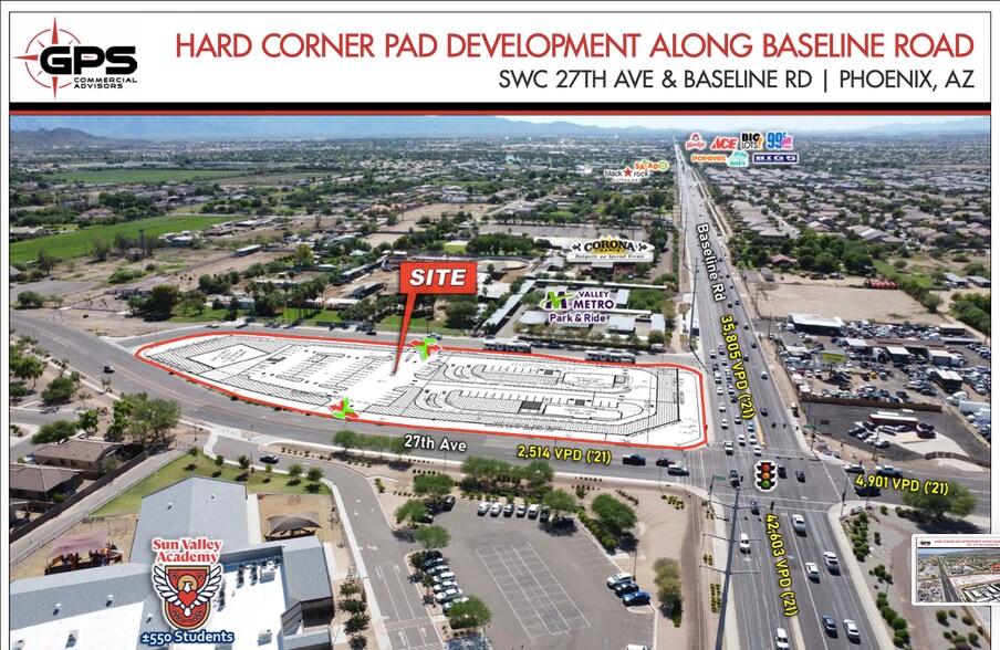 SW Baseline Rd & 27th Ave, Phoenix, AZ for lease - Aerial - Image 2 of 6