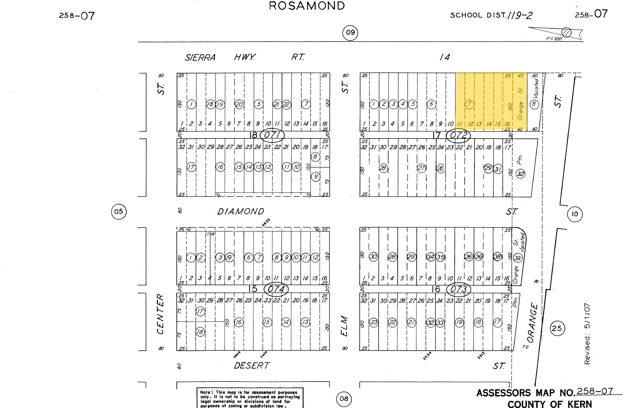 2529 Sierra Hwy, Rosamond, CA for sale Plat Map- Image 1 of 21