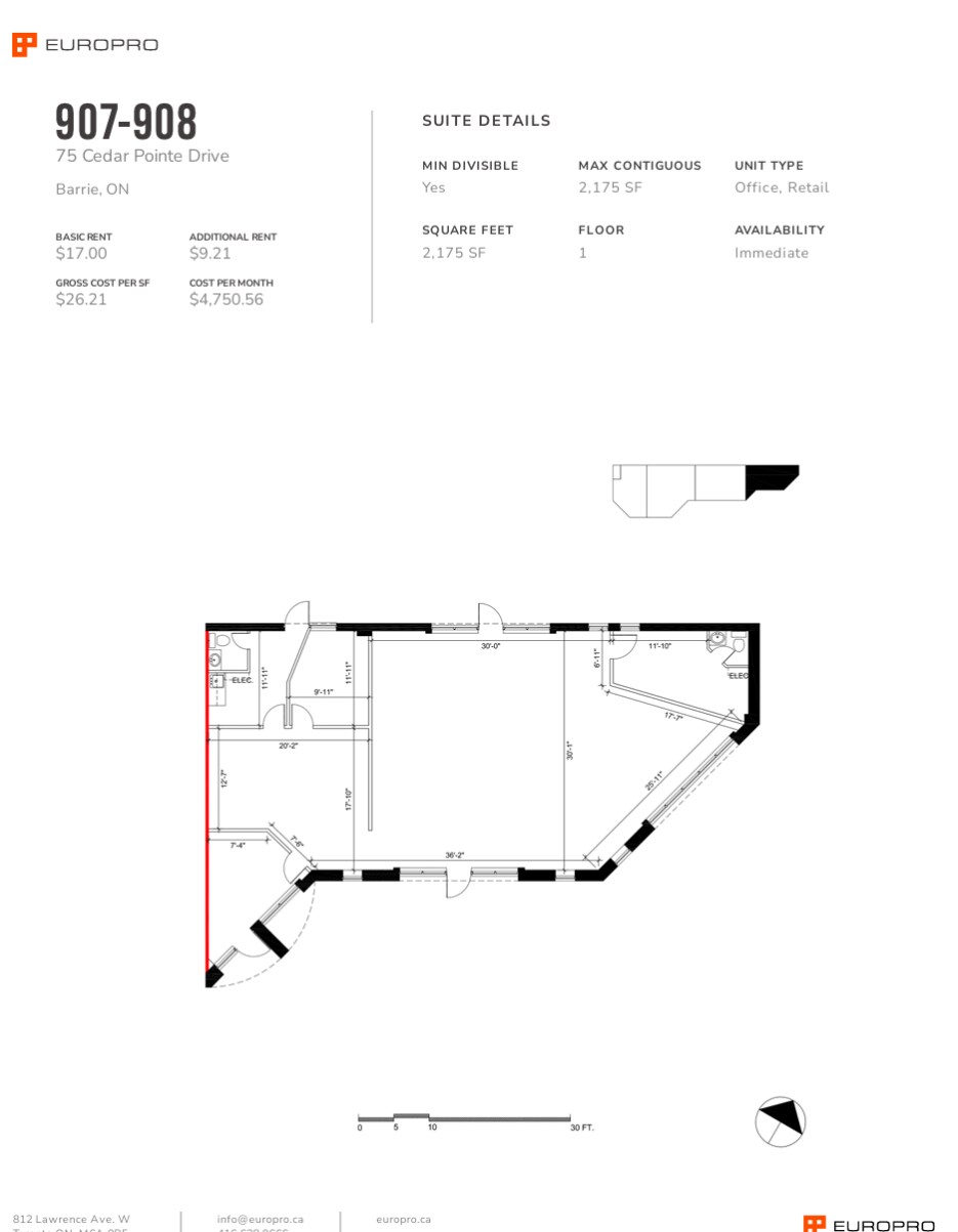 29-35 Cedar Pointe Dr, Barrie, ON for lease Floor Plan- Image 1 of 1