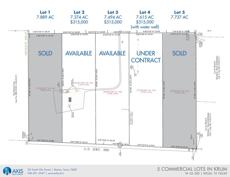 W US 380, Krum, TX à vendre - Plan cadastral - Image 2 de 2