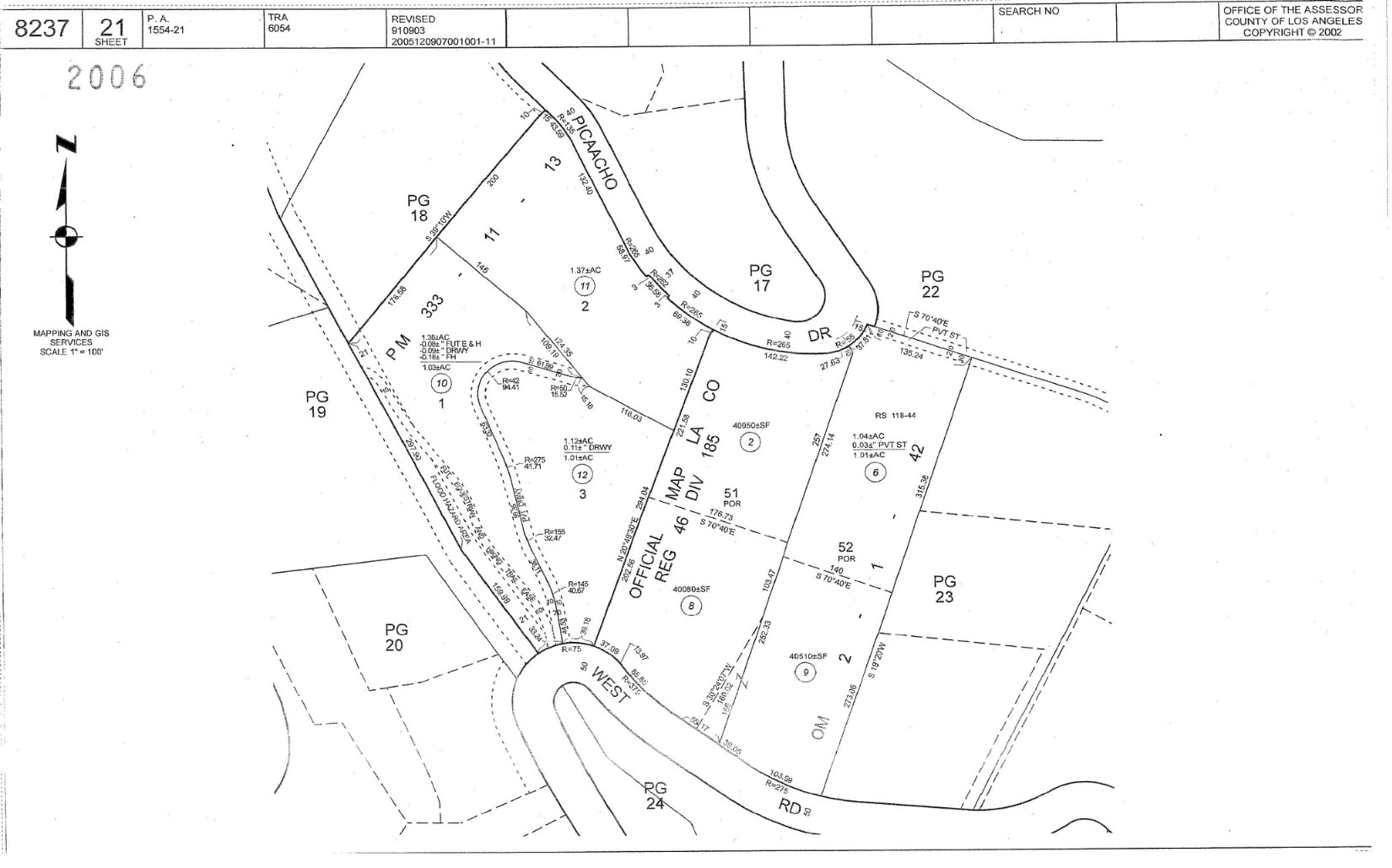 805 West Rd, La Habra Heights, CA for sale Plat Map- Image 1 of 2