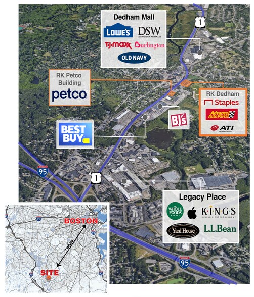 450-456 Providence Hwy, Dedham, MA à louer - Aérien - Image 3 de 5