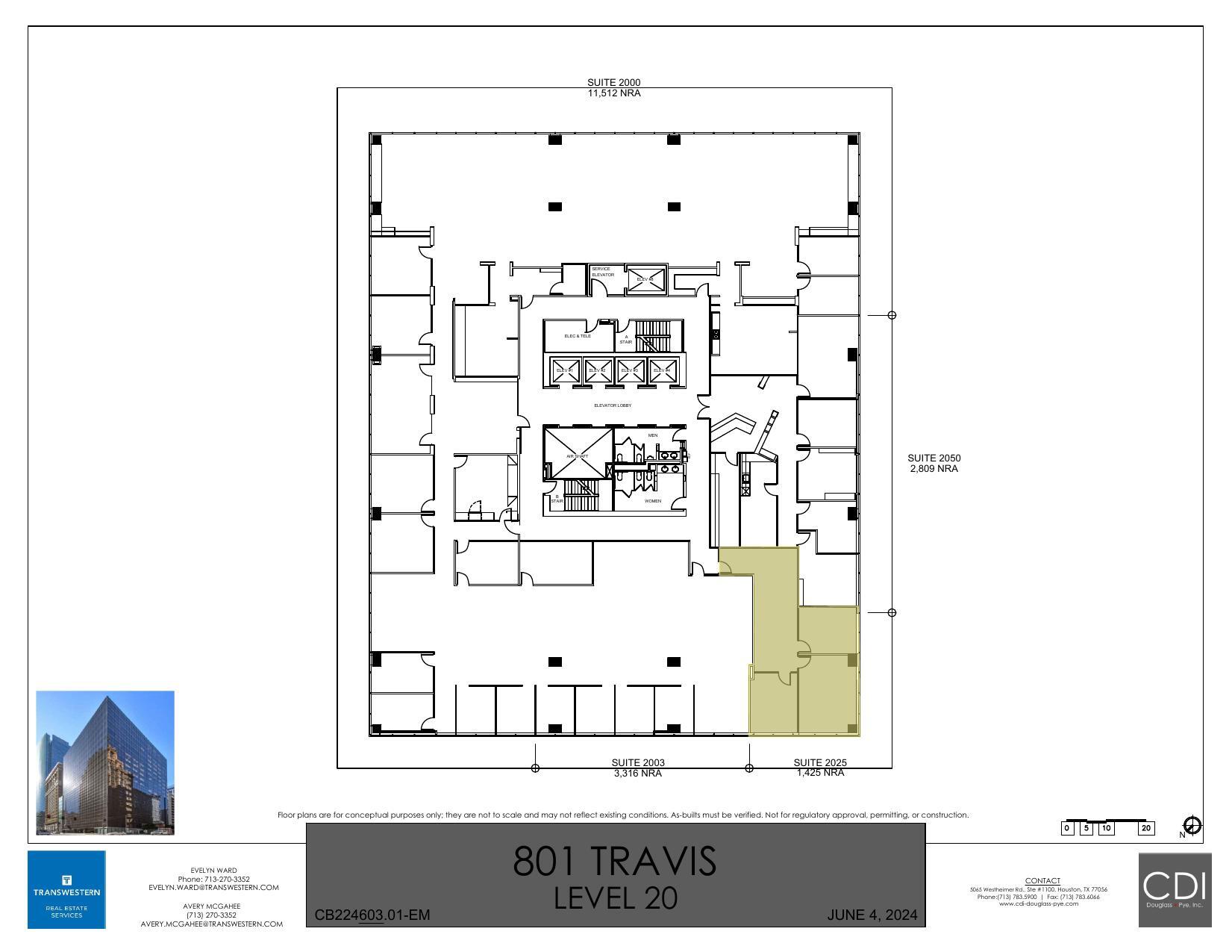 801 Travis St, Houston, TX à louer Plan d  tage- Image 1 de 1