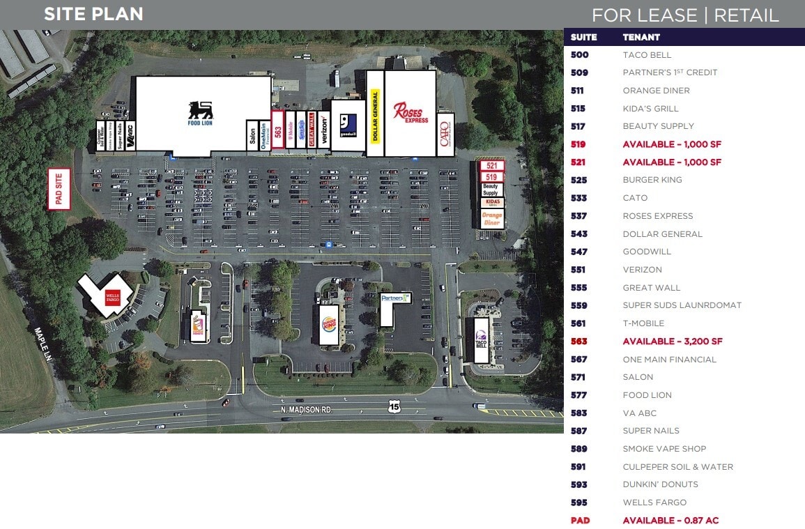 533-591 N Madison Rd, Orange, VA for lease Site Plan- Image 1 of 1