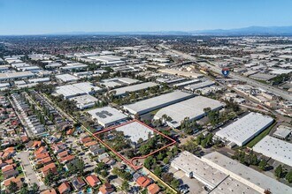16205 Distribution Way, Cerritos, CA - Aérien Vue de la carte