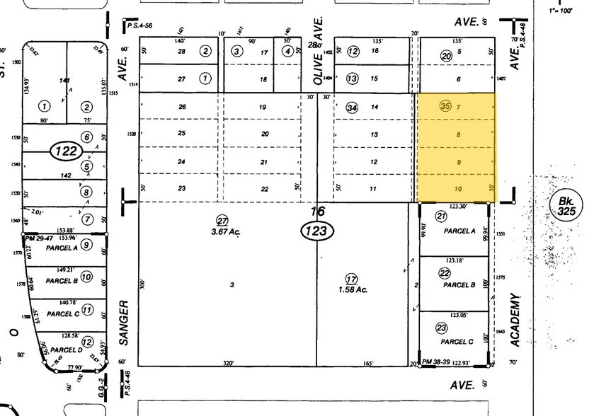 1501 Academy Ave, Sanger, CA à louer - Plan cadastral - Image 2 de 5