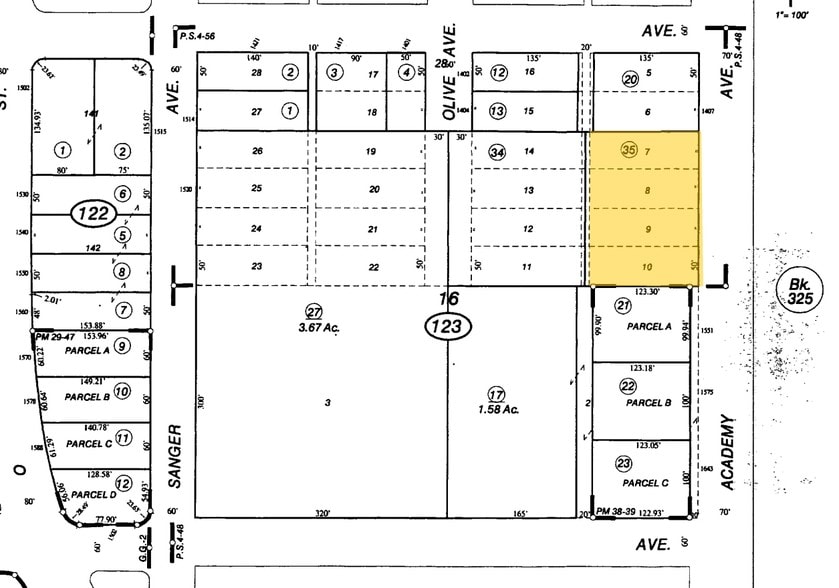1501 Academy Ave, Sanger, CA for lease - Plat Map - Image 2 of 5