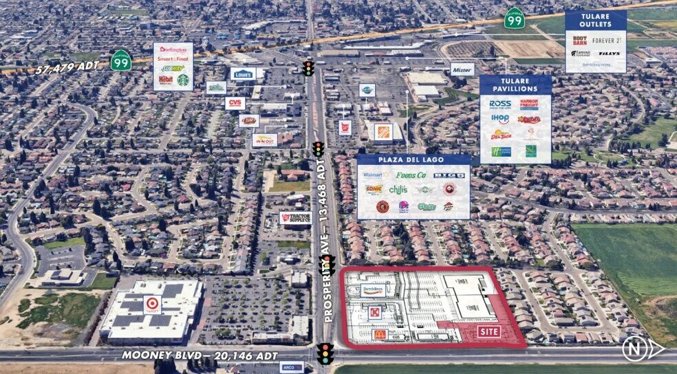 N Mooney Blvd & Prosperity Ave, Tulare, CA à louer - Aérien - Image 2 de 6