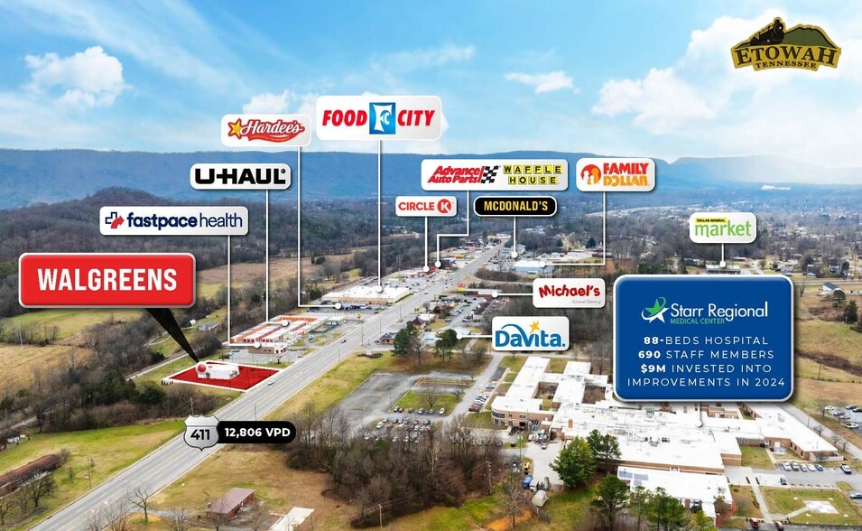 1011 Highway 411, N, Etowah, TN for sale - Aerial - Image 2 of 3