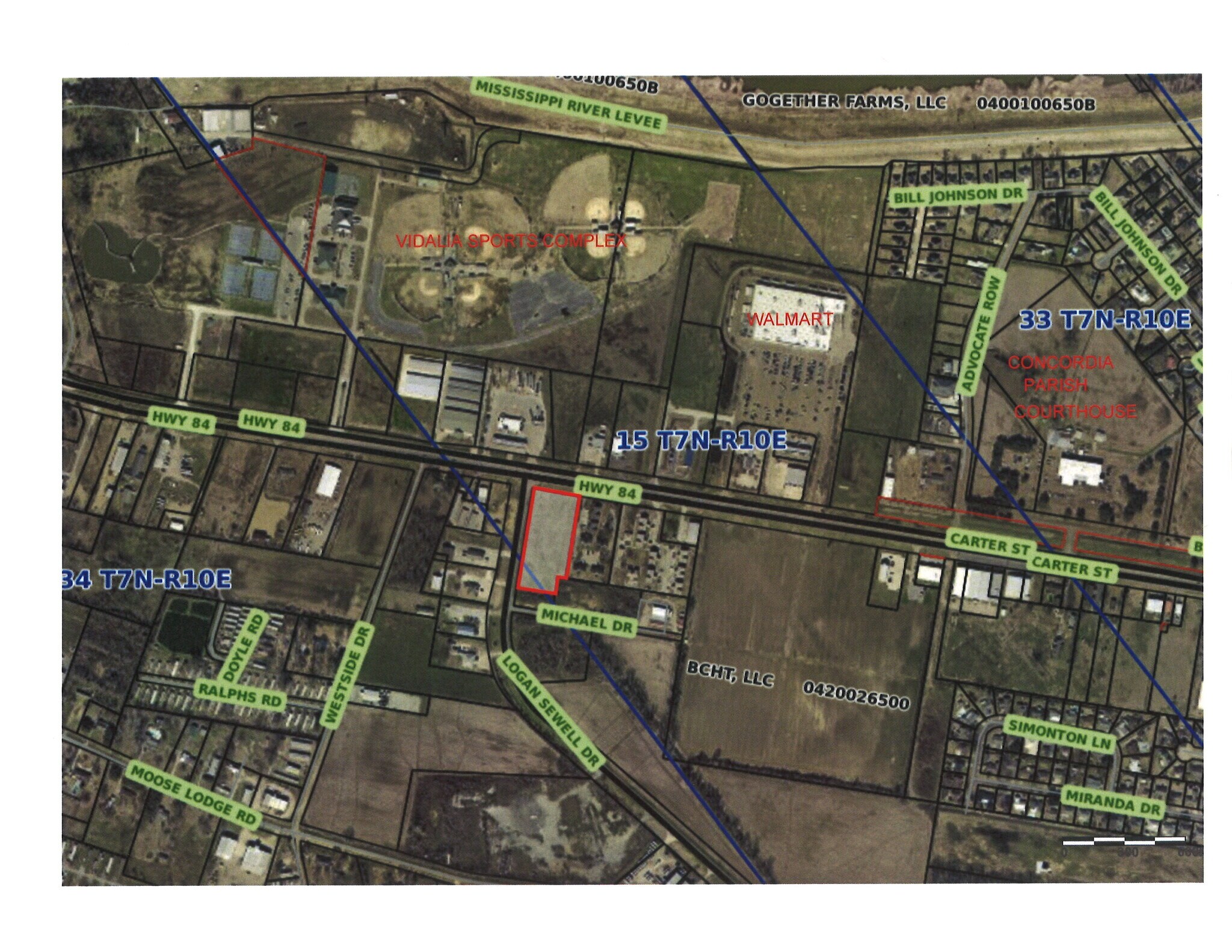 Highway 84, Vidalia, LA for sale Aerial- Image 1 of 4