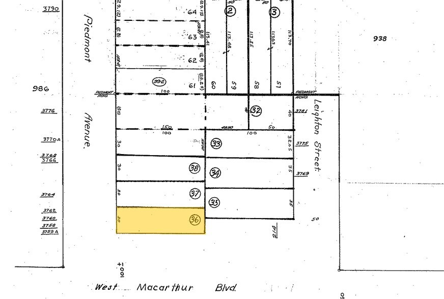 3758-3760 Piedmont Ave, Oakland, CA à louer - Plan cadastral - Image 2 de 2