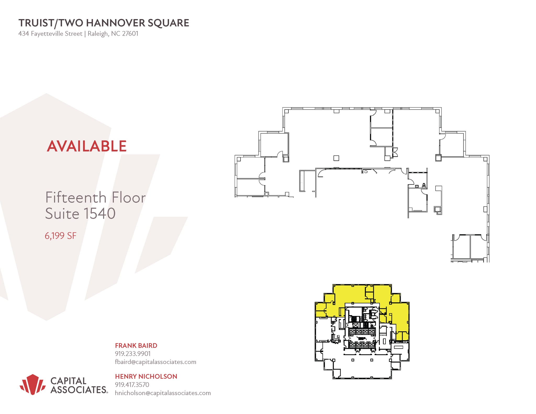 434 Fayetteville St, Raleigh, NC à louer Plan d’étage- Image 1 de 1