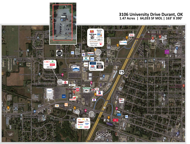 3106 W University Blvd, Durant, OK for lease - Aerial - Image 1 of 2
