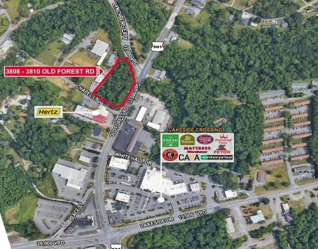 3806-3810 Old Forest Rd, Lynchburg, VA à vendre - Aérien - Image 2 de 3