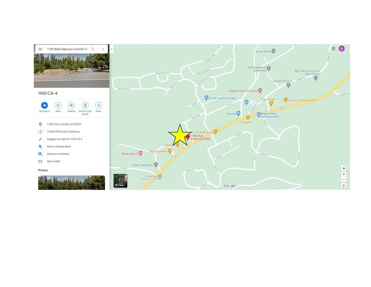 1100 Highway 4, Arnold, CA for sale - Building Photo - Image 1 of 9