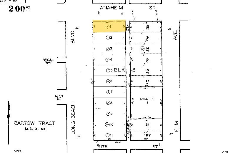 302-320 E Anaheim St, Long Beach, CA à louer - Plan cadastral - Image 2 de 5