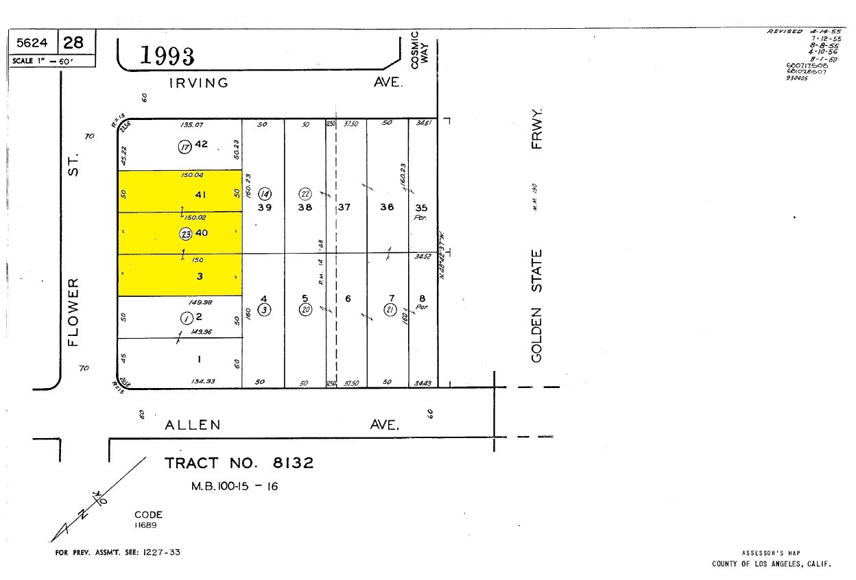 1838-1842 Flower St, Glendale, CA à vendre Plan cadastral- Image 1 de 1