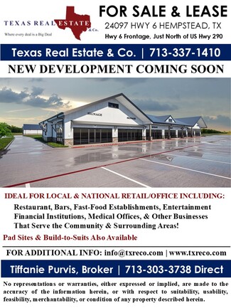 More details for 24097 Highway 6, Hempstead, TX - Retail, Industrial for Lease