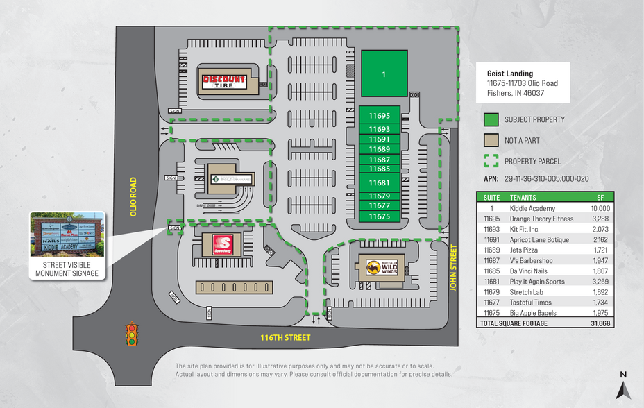 11675-11703 Olio Rd, Fishers, IN à vendre - Plan de site - Image 2 de 5