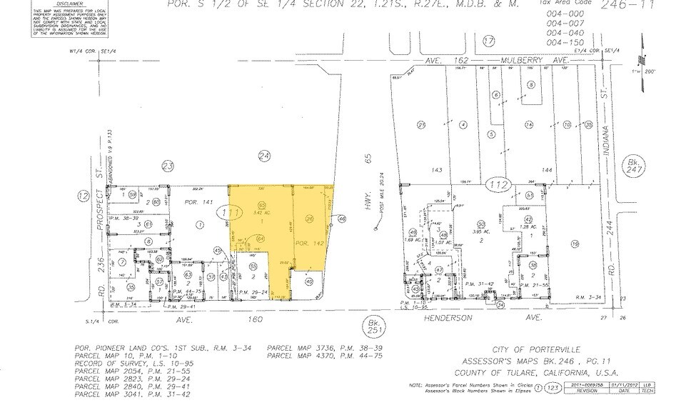NWC Henderson & Hwy 65, Porterville, CA à vendre - Plan cadastral - Image 2 de 2