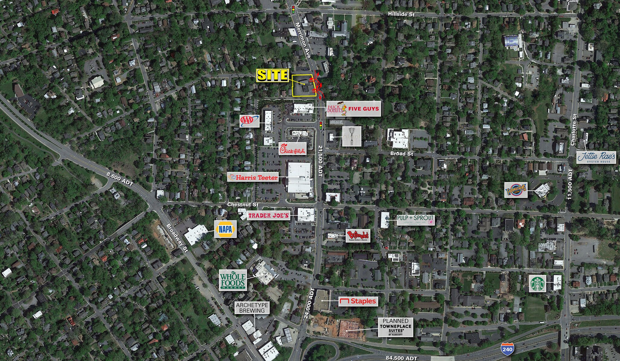 190 Merrimon Ave, Asheville, NC à vendre Aérien- Image 1 de 1